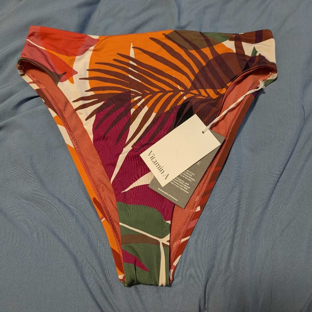 Vitamin A Leafy High-Waist Bikini Bottom